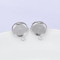 Brass Earring Stud Component, platinum plated, DIY & with loop, 1.8*7.8mm 