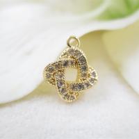 Pendentifs strass en laiton, Plaqué d'or, avec strass, 10*12mm Environ 1.2mm, Vendu par PC