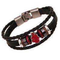 PU Leather Bracelet, with Zinc Alloy, plated, fashion jewelry & Unisex .8 Inch 