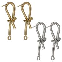 Brass Earring Stud Component, plated, with loop 0.8mm Approx 2.5mm 