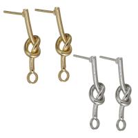 Brass Earring Stud Component, plated, with loop 0.8mm Approx 2.5mm 