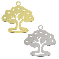 Pendentifs creux en laiton, arbre, Haute qualité plaqué et ne fond jamais, plus de couleurs à choisir Environ 2.5mm, Vendu par PC