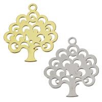 Pendentifs creux en laiton, arbre, Haute qualité plaqué et ne fond jamais, plus de couleurs à choisir Environ 3mm, Vendu par PC