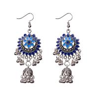 boucle d'oreille de goutte en Zinc Alloy et Émail  , alliage de zinc, bijoux de mode & pour femme & émail, plus de couleurs à choisir, 75mm, Vendu par paire