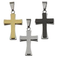 Edelstahl Kreuz Anhänger, Jesus Kreuz, plattiert, keine, 19x31x4.5mm, Bohrung:ca. 5x8mm, verkauft von PC