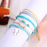 PU Leather Bracelet Set, with Seedbead & Zinc Alloy, Unisex 