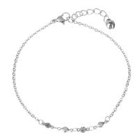 Bracelets en acier inoxydable bijoux, avec 1.5Inch chaînes de rallonge, chaîne ovale & pour femme, couleur originale   2mm Environ 9 pouce, Vendu par brin