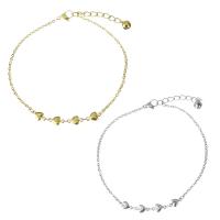 Bracelets en acier inoxydable bijoux, avec 1.5Inch chaînes de rallonge, coeur, Placage, chaîne ovale & pour femme, plus de couleurs à choisir  2mm Environ 9 pouce, Vendu par brin