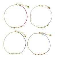 Bracelets en acier inoxydable bijoux, avec corde en nylon, avec 1.5Inch chaînes de rallonge, Placage de couleur d'or, chaîne ovale & pour femme, plus de couleurs à choisir  2mm,1mm Environ 9.5 pouce, Vendu par brin