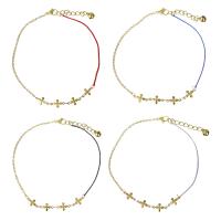 Bracelets en acier inoxydable bijoux, avec corde en nylon, avec 1.5Inch chaînes de rallonge, Placage de couleur d'or, chaîne ovale & pour femme, plus de couleurs à choisir  2mm,1mm Environ 10 pouce, Vendu par brin