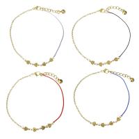 Bracelets en acier inoxydable bijoux, avec corde en nylon, avec 1.5Inch chaînes de rallonge, Placage de couleur d'or, chaîne ovale & pour femme, plus de couleurs à choisir  2mm,1mm Environ 9.5 pouce, Vendu par brin