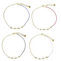 Bracelets en acier inoxydable bijoux, avec corde en nylon, avec 1.5Inch chaînes de rallonge, Placage de couleur d'or, chaîne ovale & pour femme, plus de couleurs à choisir  2mm,1mm Environ 9.5 pouce, Vendu par brin