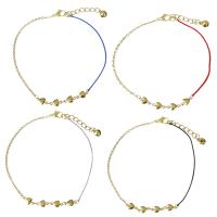 Bracelets en acier inoxydable bijoux, avec corde en nylon, avec 1.5Inch chaînes de rallonge, coeur, Placage de couleur d'or, chaîne ovale & pour femme, plus de couleurs à choisir  2mm,1mm Environ 9.5 pouce, Vendu par brin