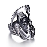 Fingerring Edelstahl-Mann, Edelstahl, Schädel, silberfarben plattiert, Punk-Stil & verschiedene Größen vorhanden & für den Menschen, 36mm, verkauft von PC