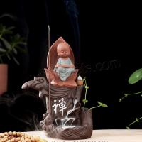 Incense Smoke Flow Backflow Holder Ceramic Incense Burner, Purple Clay, handmade, for home and office & durable 