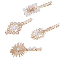 Clips de pico, aleación de zinc, con Perlas plásticas, Joyería & diferentes estilos para la opción & para mujer, dorado, 2.5cm*8cm,4cm*8cm,2.8cm*8cm,4cm*8cm, Vendido por UD