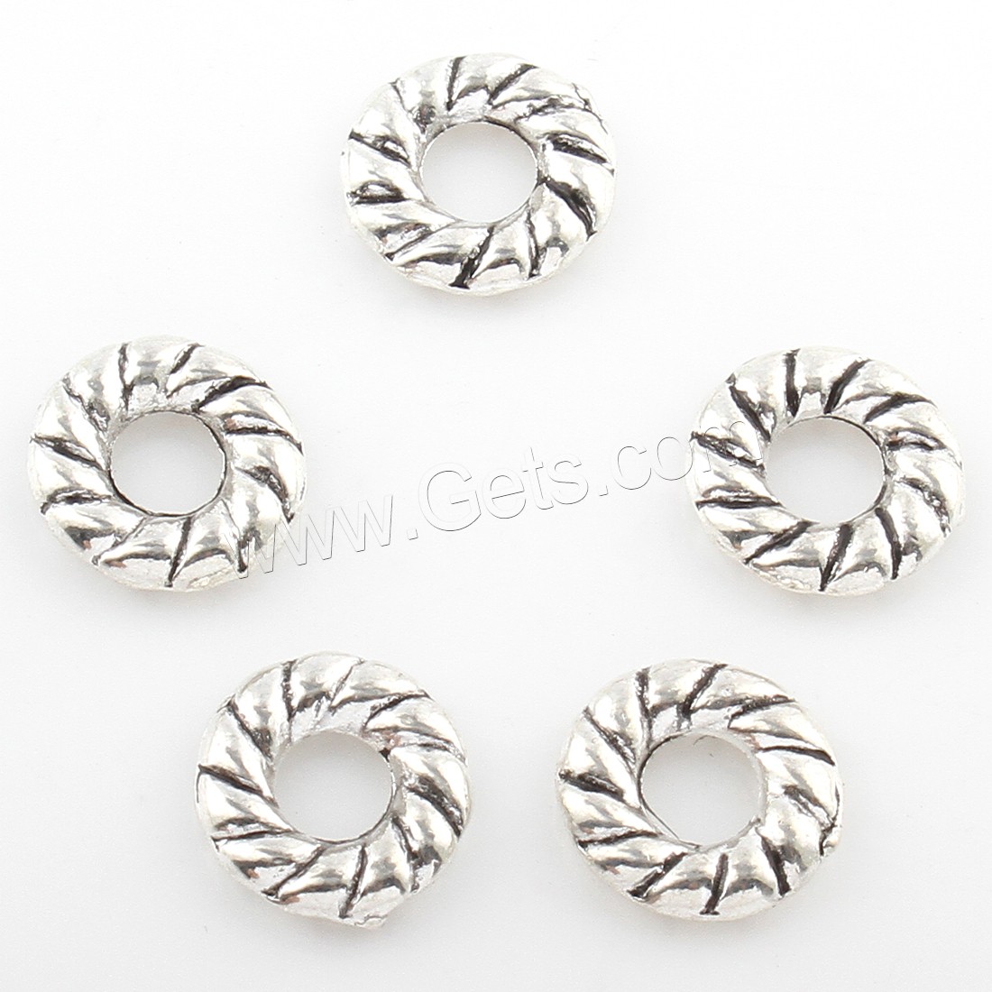 Perles intercalaires en alliage de zinc, Placage, plus de couleurs à choisir, 10*10mm, Trou:Environ 4mm, Environ 500PC/sac, Vendu par sac