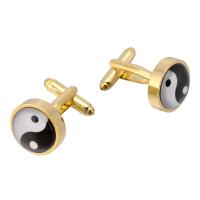 Brass Cufflinks, plated, 2 pieces & Unisex 16mm 