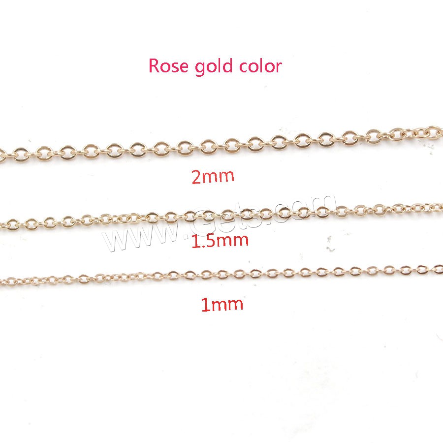 Halskette, 304 Edelstahl, plattiert, Modeschmuck & unisex & verschiedene Größen vorhanden, Roségold, verkauft von Strang