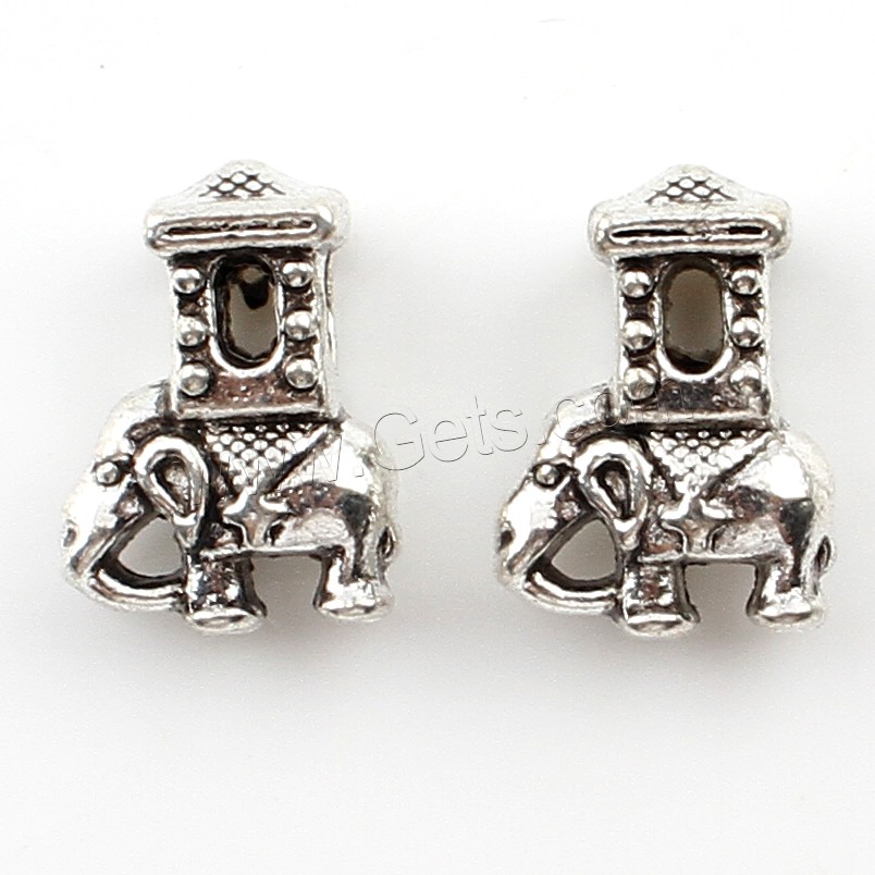 Zinklegierung Tier Perlen, Elephant, plattiert, keine, 14x19x10mm, Bohrung:ca. 5mm, ca. 83PCs/Tasche, verkauft von Tasche