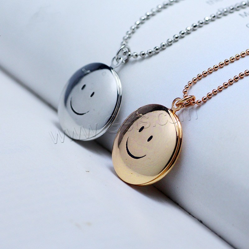 Brass Locket Necklace with leather cord with 5cm extender chain fashion ...