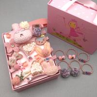 Set Joyería del Pelo para Niños, paño, Diadema & joyería del elástico del Pelo, Paquete de caja de regalo & para  los niños, más colores para la opción, 170x120x65mm, Vendido por Caja