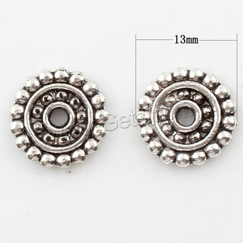 Zinc Alloy Spacer Beads, Flower, plated, more colors for choice, 13x13x2mm, Hole:Approx 3mm, Approx 250PCs/Bag, Sold By Bag