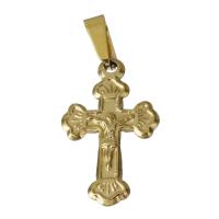 Stainless Steel Cross Pendants, Crucifix Cross, gold color plated Approx 