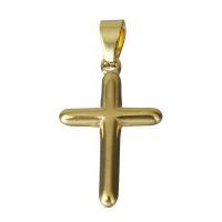 Stainless Steel Cross Pendants, gold color plated Approx 