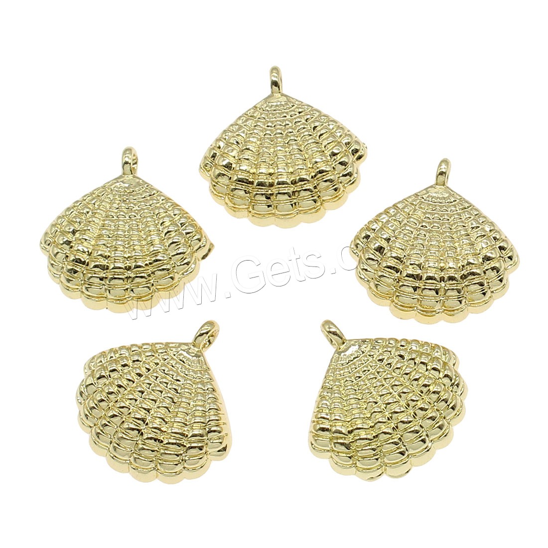 Brass Jewelry Pendants, Shell, plated, more colors for choice, 16x16mm, Hole:Approx 1mm, 50PCs/Bag, Sold By Bag