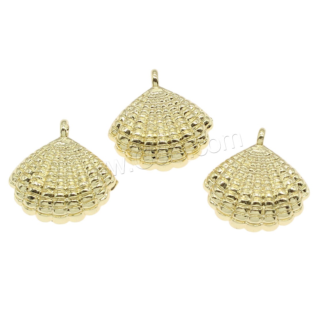 Brass Jewelry Pendants, Shell, plated, more colors for choice, 16x16mm, Hole:Approx 1mm, 50PCs/Bag, Sold By Bag