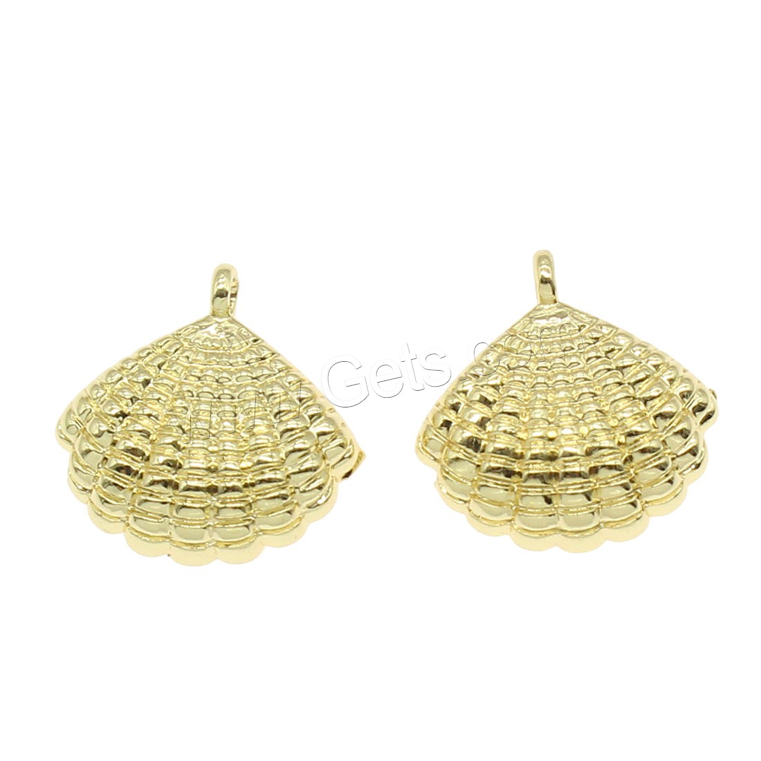 Brass Jewelry Pendants, Shell, plated, more colors for choice, 16x16mm, Hole:Approx 1mm, 50PCs/Bag, Sold By Bag