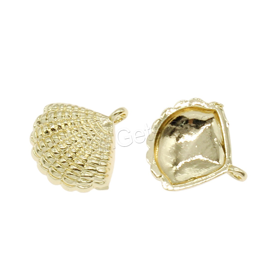 Brass Jewelry Pendants, Shell, plated, more colors for choice, 16x16mm, Hole:Approx 1mm, 50PCs/Bag, Sold By Bag