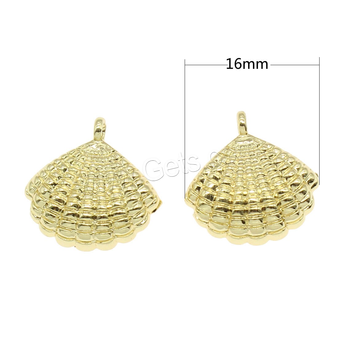 Brass Jewelry Pendants, Shell, plated, more colors for choice, 16x16mm, Hole:Approx 1mm, 50PCs/Bag, Sold By Bag