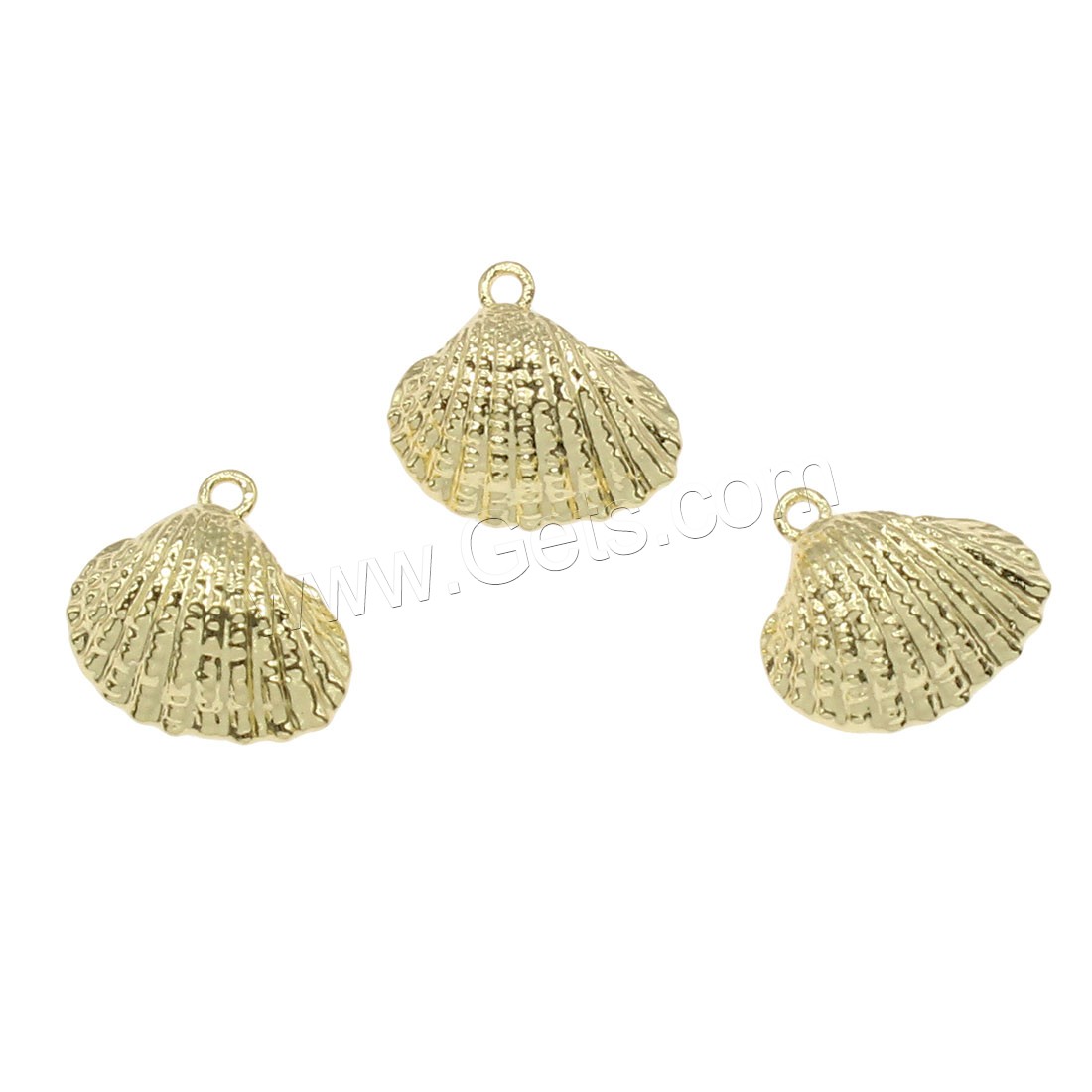 Brass Jewelry Pendants, Shell, plated, more colors for choice, 14x13mm, Hole:Approx 1mm, 80PCs/Bag, Sold By Bag