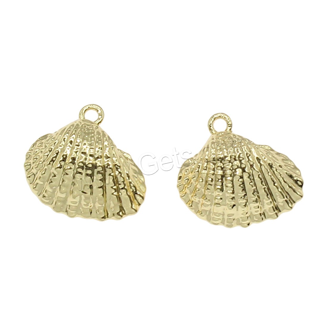 Brass Jewelry Pendants, Shell, plated, more colors for choice, 14x13mm, Hole:Approx 1mm, 80PCs/Bag, Sold By Bag