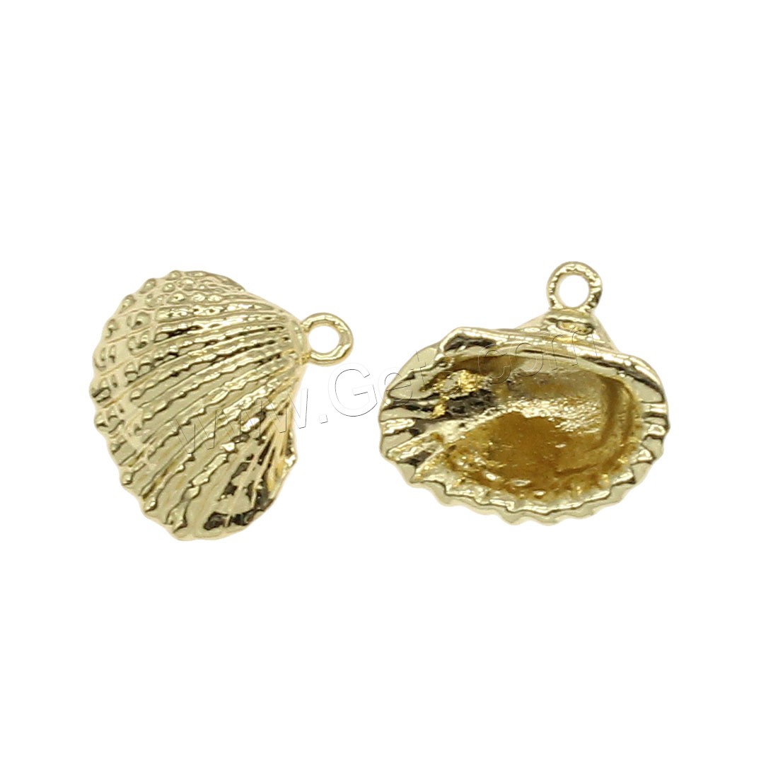 Brass Jewelry Pendants, Shell, plated, more colors for choice, 14x13mm, Hole:Approx 1mm, 80PCs/Bag, Sold By Bag