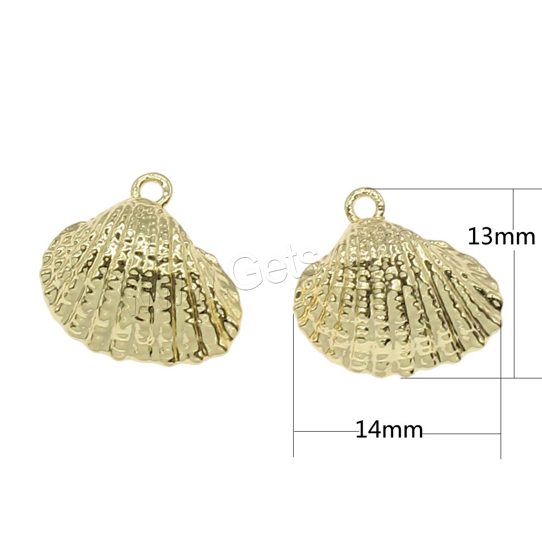 Brass Jewelry Pendants, Shell, plated, more colors for choice, 14x13mm, Hole:Approx 1mm, 80PCs/Bag, Sold By Bag