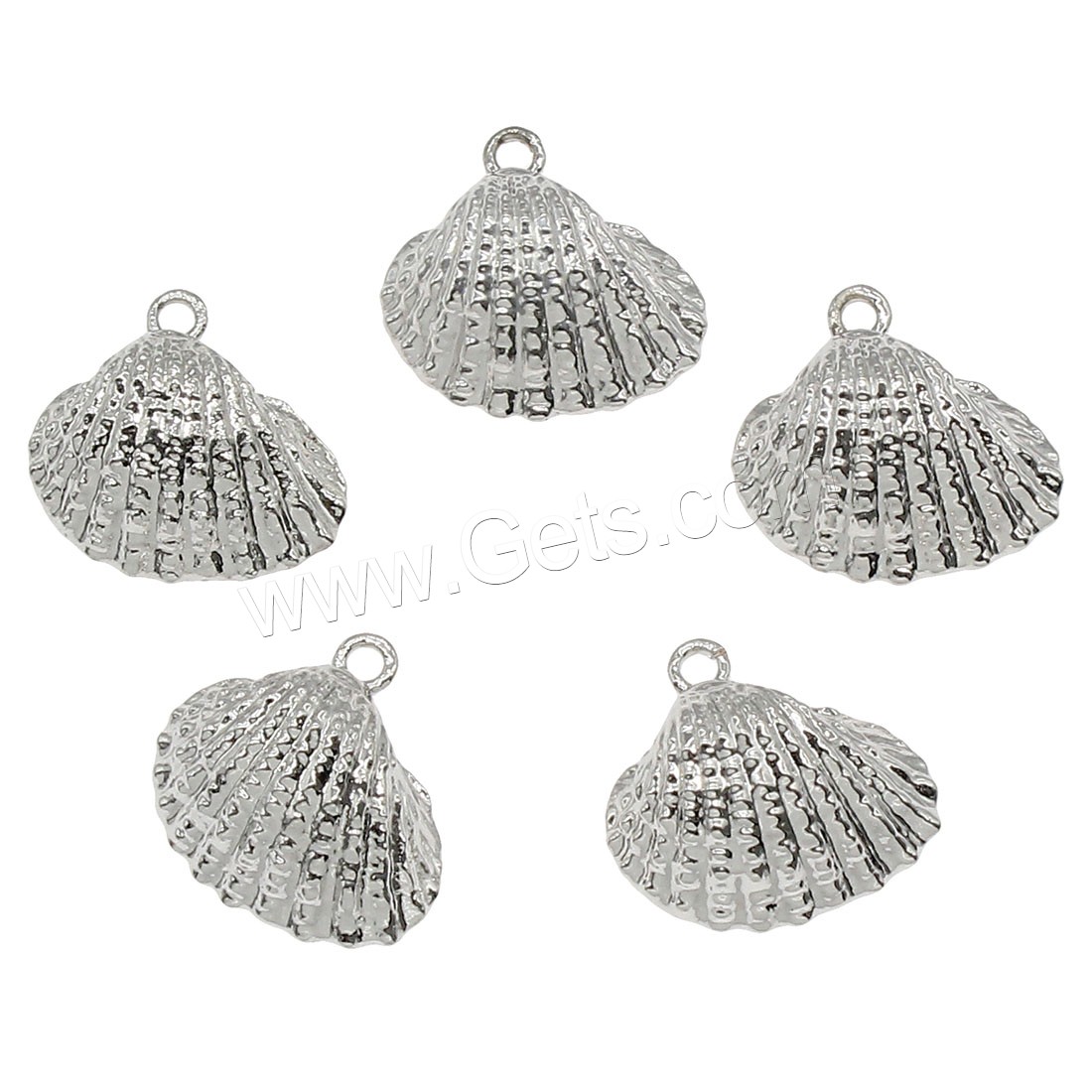 Brass Jewelry Pendants, Shell, silver color plated, more colors for choice, 14x13mm, Hole:Approx 1mm, 80PCs/Bag, Sold By Bag