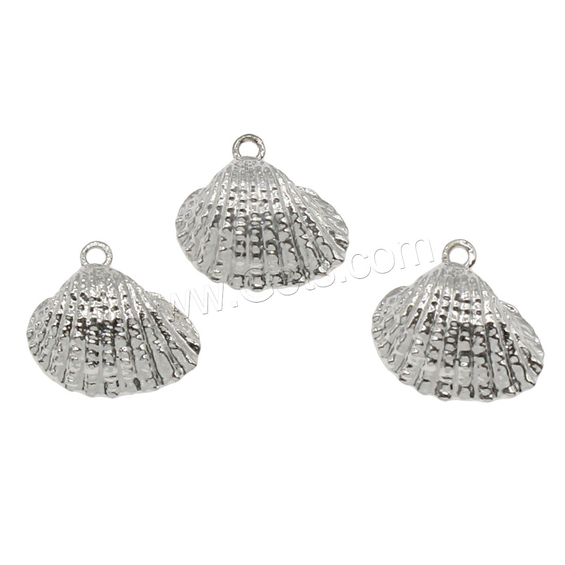 Brass Jewelry Pendants, Shell, silver color plated, more colors for choice, 14x13mm, Hole:Approx 1mm, 80PCs/Bag, Sold By Bag