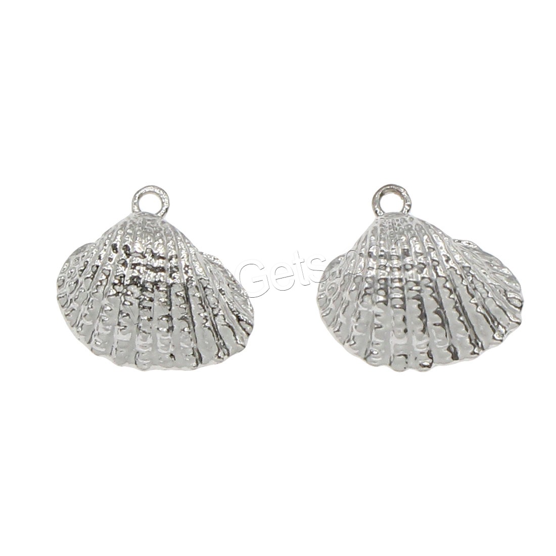 Brass Jewelry Pendants, Shell, silver color plated, more colors for choice, 14x13mm, Hole:Approx 1mm, 80PCs/Bag, Sold By Bag