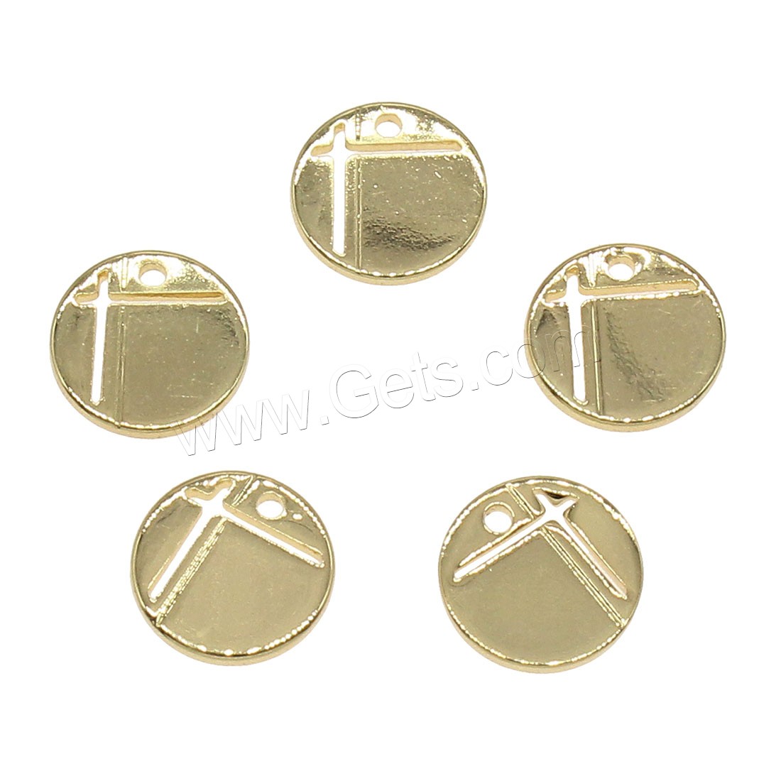 Bijoux pendentifs en laiton, Plat rond, Placage, plus de couleurs à choisir, 10x10mm, Trou:Environ 0.5mm, 150PC/sac, Vendu par sac