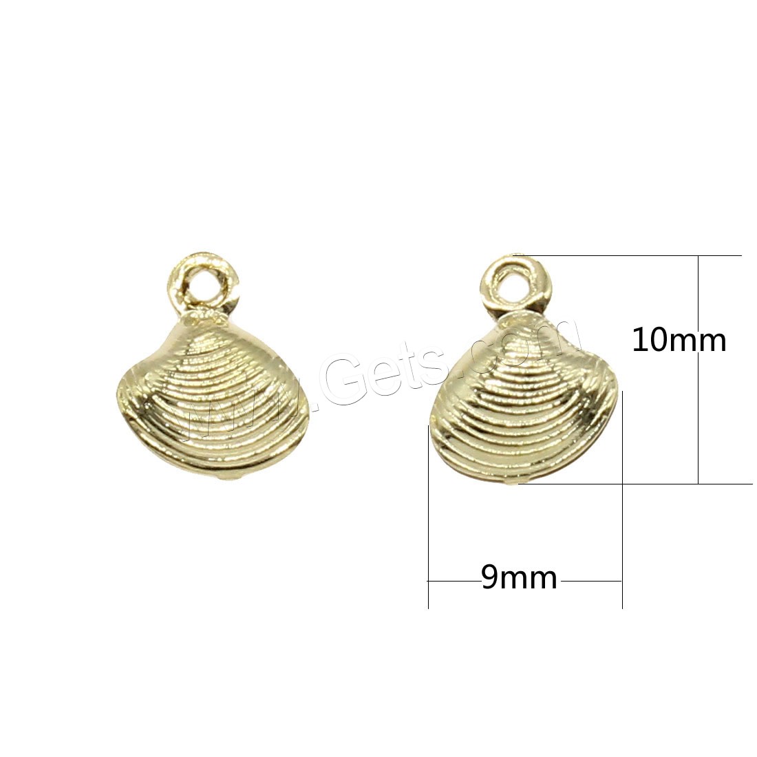 Brass Jewelry Pendants, Shell, plated, more colors for choice, 9x10mm, Hole:Approx 0.5mm, 300PCs/Bag, Sold By Bag