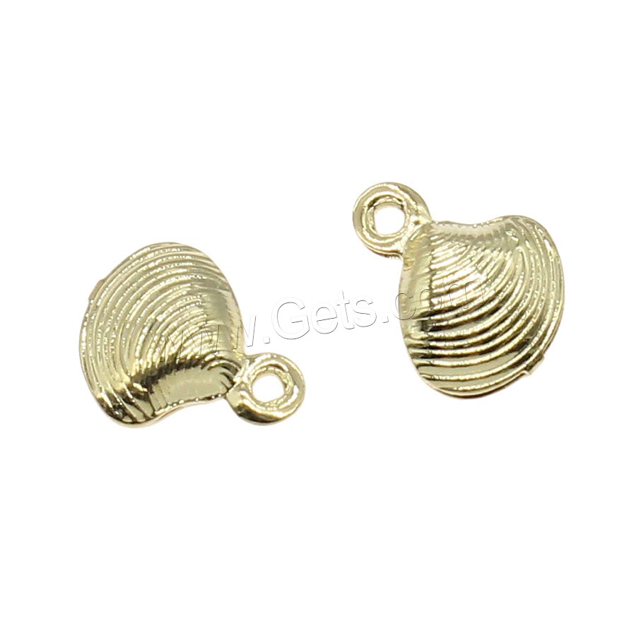 Brass Jewelry Pendants, Shell, plated, more colors for choice, 9x10mm, Hole:Approx 0.5mm, 300PCs/Bag, Sold By Bag