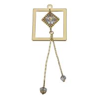 Cubic Zirconia Brass Pendants, gold color plated, with cubic zirconia Approx 1.5mm 