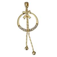 Cubic Zirconia Micro Pave Brass Pendant, gold color plated, micro pave cubic zirconia Approx 