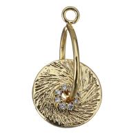 Cubic Zirconia Micro Pave Brass Pendant, gold color plated, micro pave cubic zirconia Approx 1.5mm 