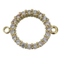 Cubic Zirconia Micro Pave Brass Connector, gold color plated, micro pave cubic zirconia & 1/1 loop Approx 1mm 