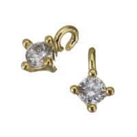 Cubic Zirconia Brass Pendants, open & with cubic zirconia, golden Approx 1mm 