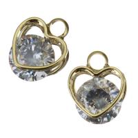 Cubic Zirconia Brass Pendants, with Cubic Zirconia, golden Approx 1.5mm 